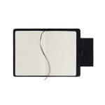 Taccuino in pelle riciclata con design elegante A5 a righe color nero seconda vista