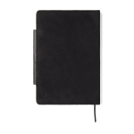 Taccuino in pelle riciclata con design elegante A5 a righe color nero terza vista