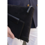 Taccuino in pelle riciclata con design elegante A5 a righe color nero