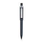 Penna in plastica riciclata con clip e anello cromato e inchiostro blu color blu prima vista