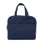 Borsa termica in policotone riciclato con interno in alluminio color blu prima vista