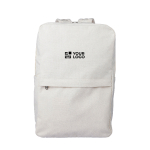 Zaino classico in policotone riciclato per laptop 15'' color beige vista area di stampa