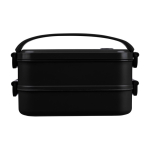 Lunch box a doppio scomparto in PP riciclato con coperchio ermetico 1600 ml color nero prima vista