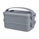 Lunch box a doppio scomparto in PP riciclato con coperchio ermetico 1600 ml prima vista