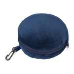 Set da viaggio con cuscino e mascherina in cotone e poliestere morbido color blu prima vista