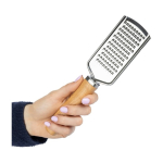 Grattugia in acciaio inox con manico in legno, personalizzabile seconda vista