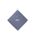 Asciugamano in RPET speciale per golf con tasca per pallina color blu oltremare vista area di stampa