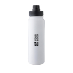 Borraccia acciaio inox a doppia parete con tappo supporto per cellulare 800ml color bianco vista area di stampa