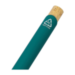 Penna in alluminio riciclato con pulsante in bambù con inchiostro blu seconda vista