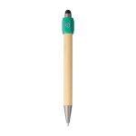 Penna touch in bambù con spinner sulla parte superiore inchiostro blu seconda vista