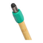 Penna touch in bambù con spinner sulla parte superiore inchiostro blu quarta vista