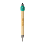 Penna touch in bambù con spinner sulla parte superiore inchiostro blu settima vista