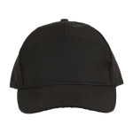 Cappellino in poliestere con fori posteriori per ventilazione color nero prima vista