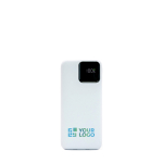 Power bank portatile rettangolare da 10.000 mAh BrandCharger color bianco vista area di stampa