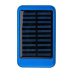 Power bank solare in alluminio con bordi colorati da 4.000 mAh color blu prima vista