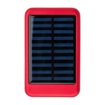 Power bank solare in alluminio con bordi colorati da 4.000 mAh color rosso prima vista