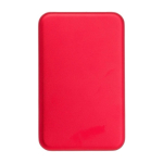 Power bank solare in alluminio con bordi colorati da 4.000 mAh color rosso seconda vista