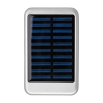 Power bank solare in alluminio con bordi colorati da 4.000 mAh color argento prima vista