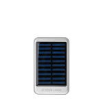 Power bank solare in alluminio con bordi colorati da 4.000 mAh color argento vista area di stampa