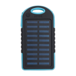 Power bank solare con torcia laterale da 4.000 mAh color blu prima vista