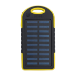 Power bank solare con torcia laterale da 4.000 mAh color giallo prima vista