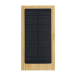 Power bank solare in bambù con indicatore luminoso da 10.000 mAh color marrone prima vista