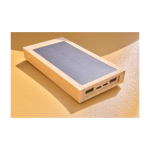 Power bank solare in bambù con indicatore luminoso da 10.000 mAh nona vista