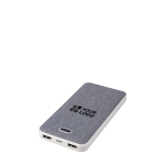 Power bank rettangolare in plastica riciclata e RPET da 10.000 mAh color bianco vista area di stampa