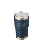 Tazza in acciaio inox riciclato con rivestimento ceramico da 350ml color blu vista area di stampa