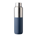 Borraccia termica in acciaio inox riciclato con tappo argentato 600ml color blu prima vista
