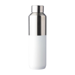 Borraccia termica in acciaio inox riciclato con tappo argentato 600ml color bianco prima vista