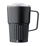 Tazza da asporto in acciaio inox riciclato con manico da 450ml color nero prima vista