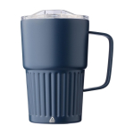 Tazza da asporto in acciaio inox riciclato con manico da 450ml color blu prima vista