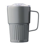 Tazza da asporto in acciaio inox riciclato con manico da 450ml color grigio prima vista