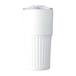 Bicchiere take away in acciaio inox riciclato e tappo scorrevole 500ml color bianco prima vista