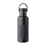 Borraccia in acciaio inox riciclato con tappo e manico da 500ml color nero prima vista