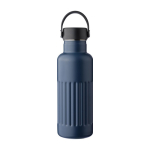 Borraccia in acciaio inox riciclato con tappo e manico da 500ml color blu prima vista