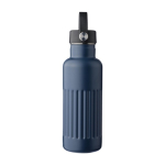 Borraccia in acciaio inox riciclato con tappo e manico da 500ml color blu seconda vista