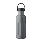 Borraccia in acciaio inox riciclato con tappo e manico da 500ml color grigio prima vista