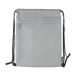 Zaino a sacca idrorepellente con tasca frontale color grigio prima vista