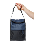 Borsa termica in poliestere e PU idrorepellente con 3 scomparti color blu seconda vista
