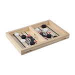 Gioco da tavolo air hockey in legno con 10 pedine rotonde prima vista
