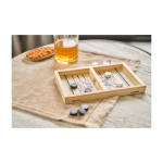 Gioco da tavolo air hockey in legno con 10 pedine rotonde decima vista