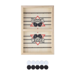 Gioco da tavolo air hockey in legno con 10 pedine rotonde seconda vista