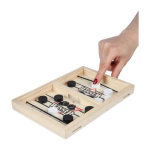 Gioco da tavolo air hockey in legno con 10 pedine rotonde quarta vista
