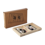Gioco da tavolo air hockey in legno con 10 pedine rotonde ottava vista