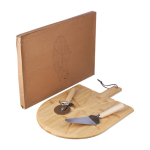 Tagliere per pizza in bambù con guide per taglio, rotella e spatola dodicesima vista