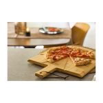 Tagliere per pizza in bambù con guide per taglio, rotella e spatola