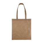 Shopper in TNT riciclato con manici termosaldati da 80 g/m2 color marrone prima vista