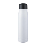 Borraccia a doppia parete isolata in acciaio inox con cordino 500 ml color bianco prima vista